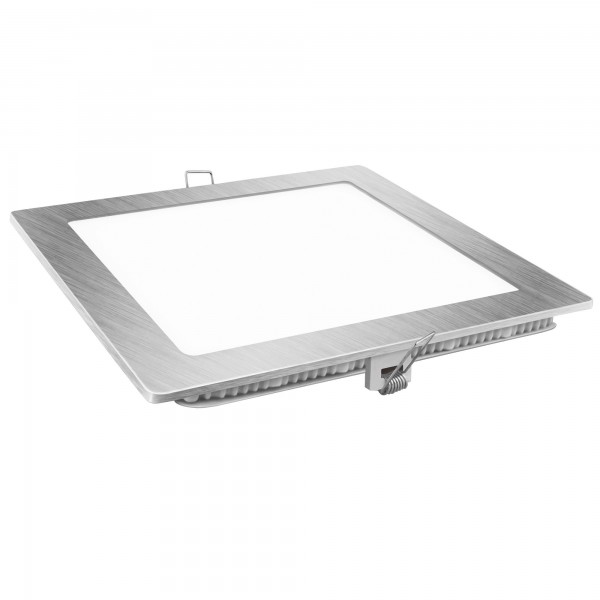 Downlight led cuadrado plata  9w.cal.