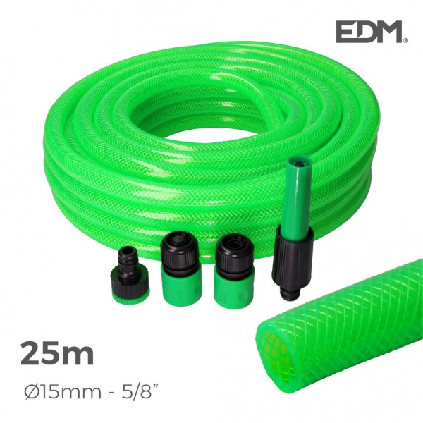 Kit manguera de jardín estandar ø15 mm, 5/8 pulg, 25 m