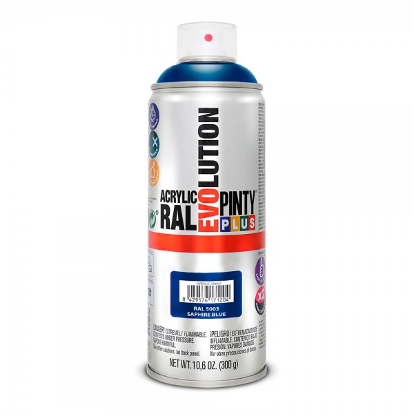 Pintura acrílica spray evolution 520 cc ral 5003 sapphire blue 300 g (pack 2 unidades)