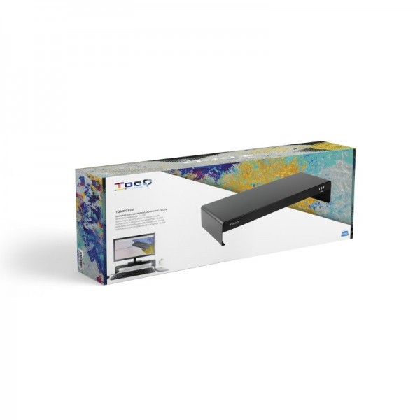 Tooq soporte elevador monitor/portátil 3xusb negro