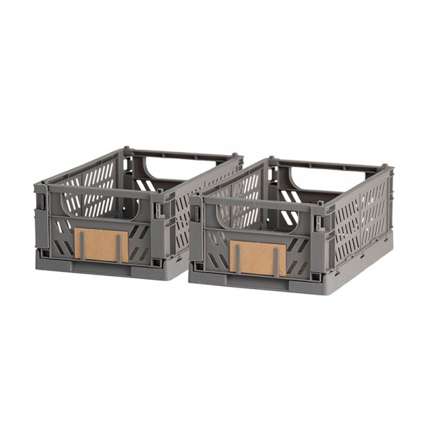 Caja almacenaje plegable gris 33 x 24,5 x 15 cm