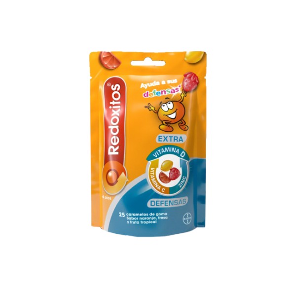 Redoxitos Extra Defensas Sabor Naranja Fresa y Fruta Tropical 25 Gominolas